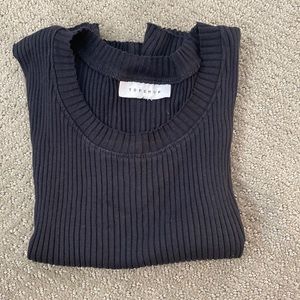 topshop black ribbed top